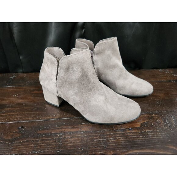 Kim Rogers Renley Gray Ankle Zip Booties Sz. 7.5M Suede - Picture 3 of 8